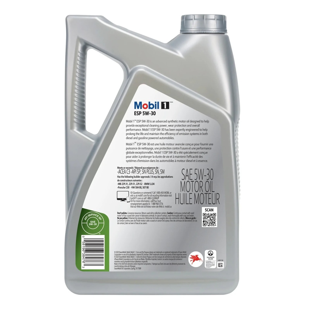 Aceite Mobil 1 5w-30 Esp Sintetico 4.73 Litros