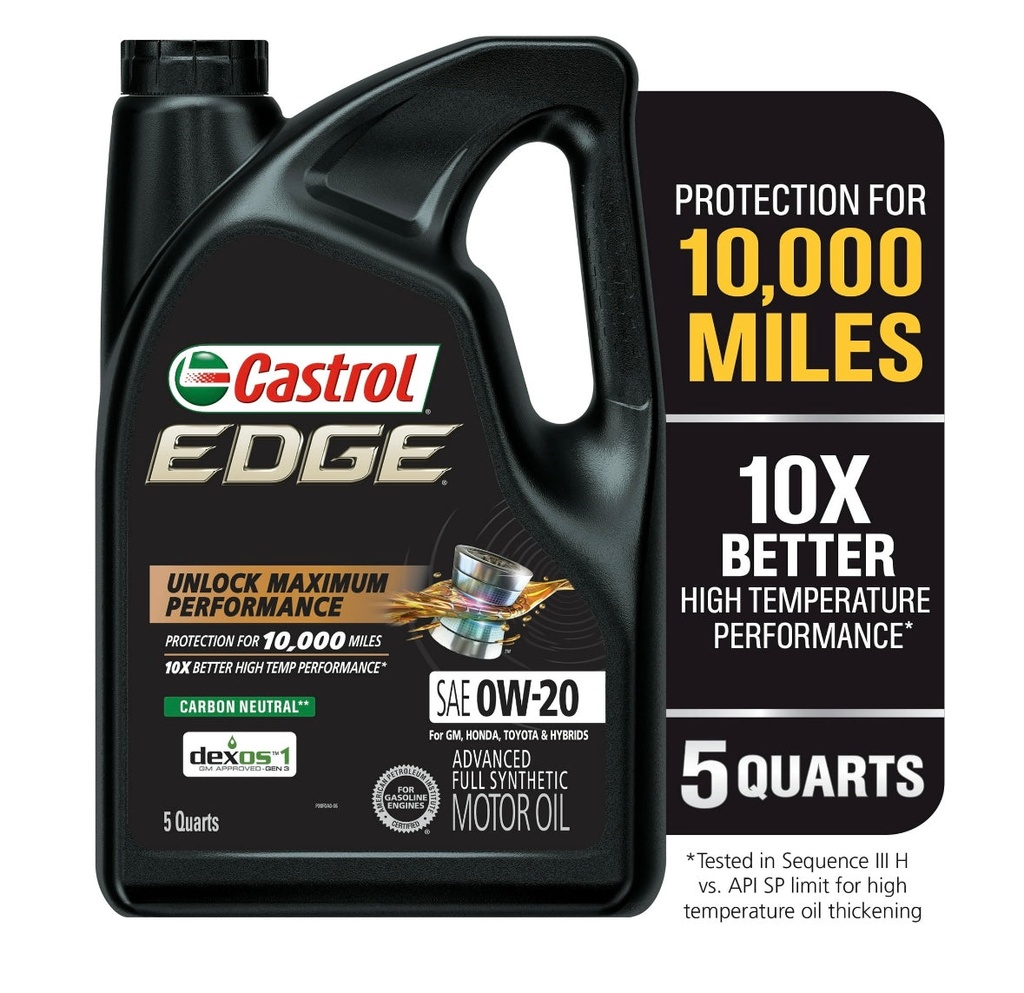 [079191231241] Aceite Castrol Edge 0W-20 Sintético 4.73 Litros