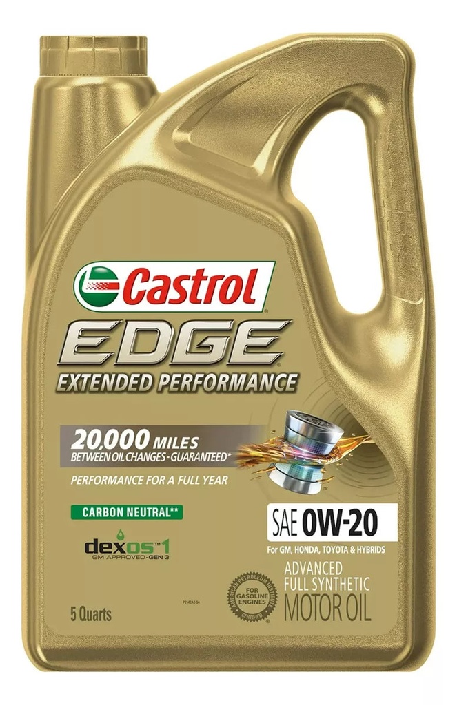 [079191213148] Aceite Castrol Edge 0w-20 Extended Performance 4.73 Litros