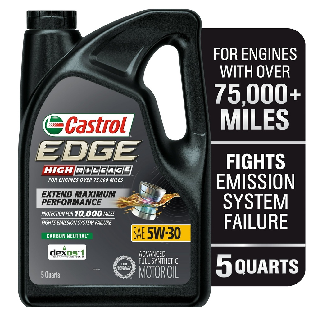 [079191231289] Aceite Castrol Edge 5W-30 Alto Kilometraje Sintético 4.73 Litros