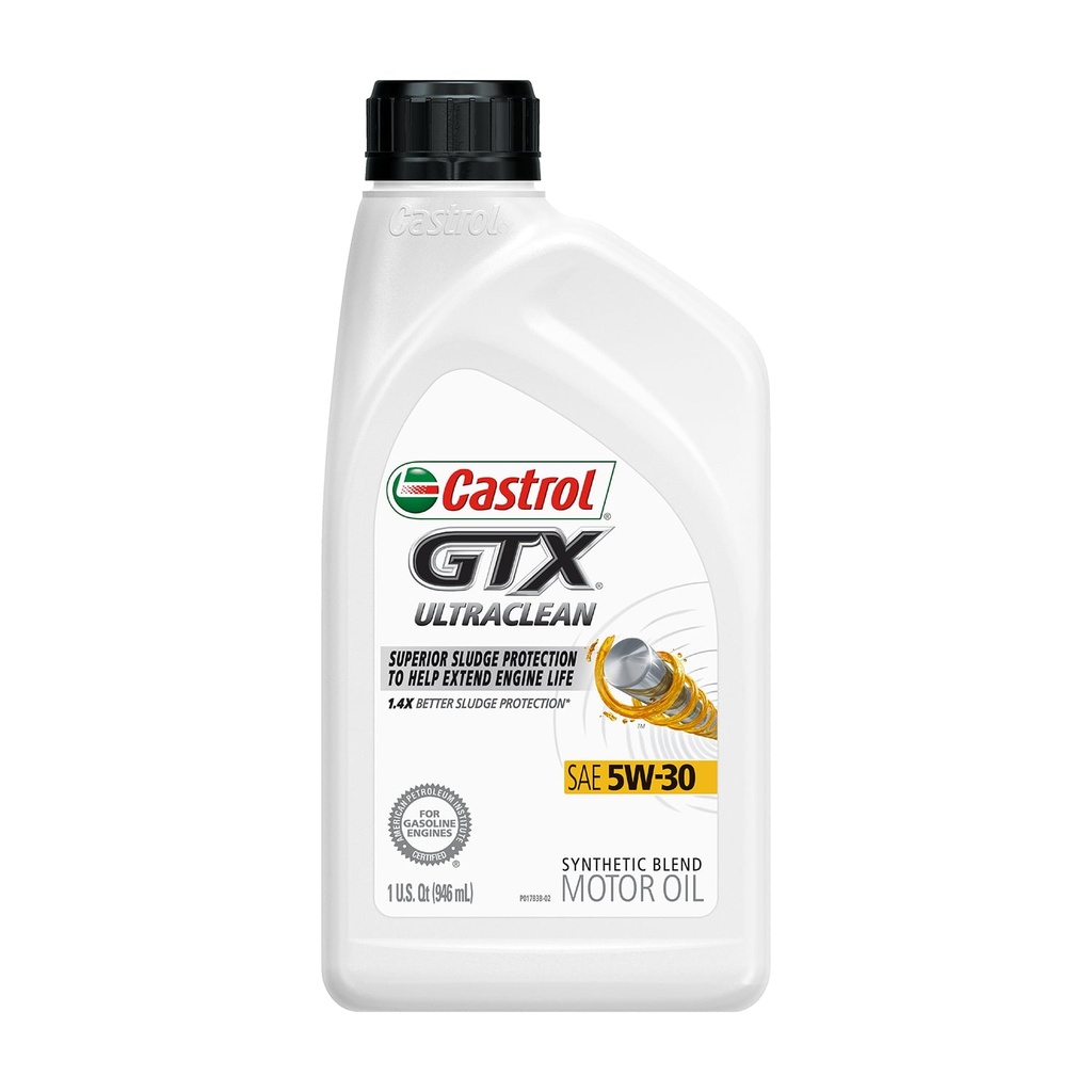 [079191000823] Aceite Castrol GTX Ultraclean 5W-30 Mezcla Sintética 946ml