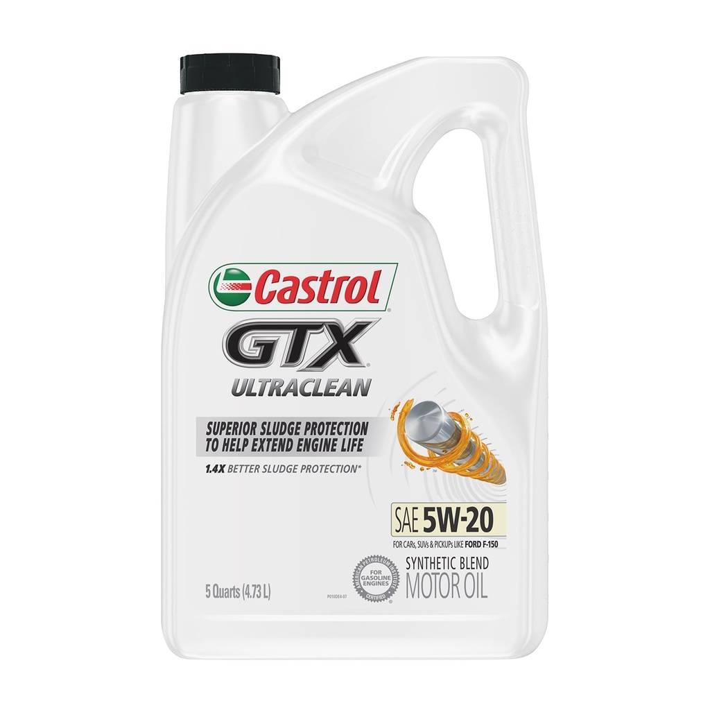 [0183190992820304] Aceite Castrol GTX Ultraclean 5W-20 Mezcla Sintética 4.73 L