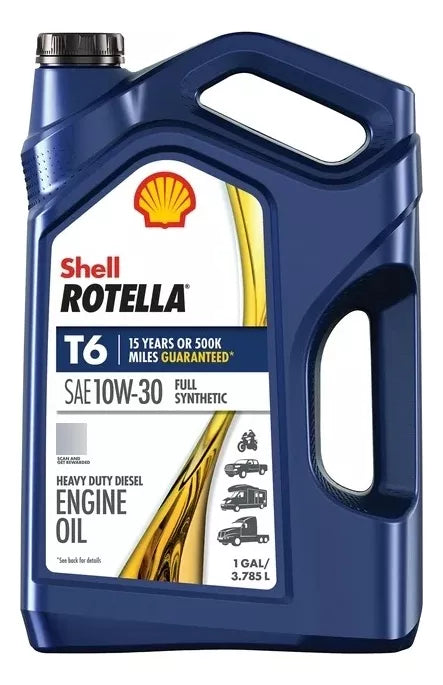 [021400102620] Aceite Shell Rotella 10w-30 T6 100% Sintetico 3.78 Litros