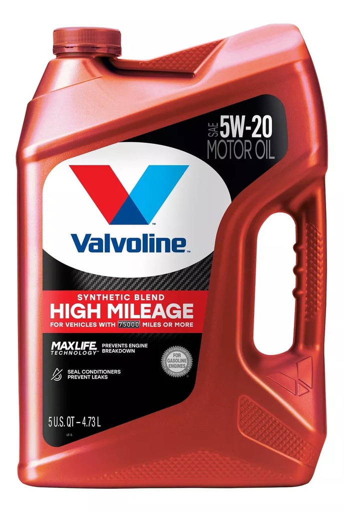 [074130747876] Aceite Valvoline 5W-20 Semi-sintetico Max Life 4.73 Litros