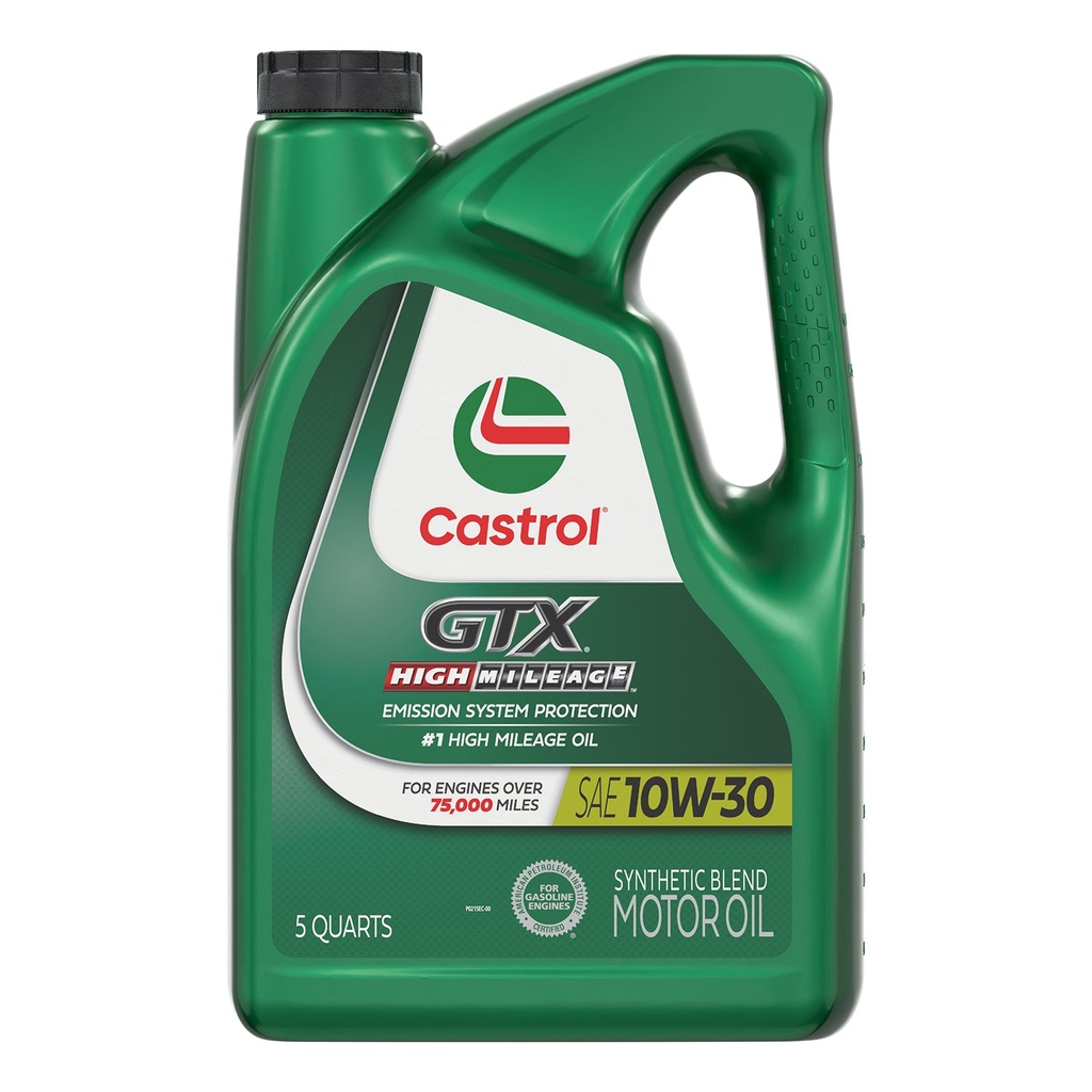 [079191222560] Aceite Castrol GTX 10W-30 Alto Kilometraje Sintético 4.73 Litros