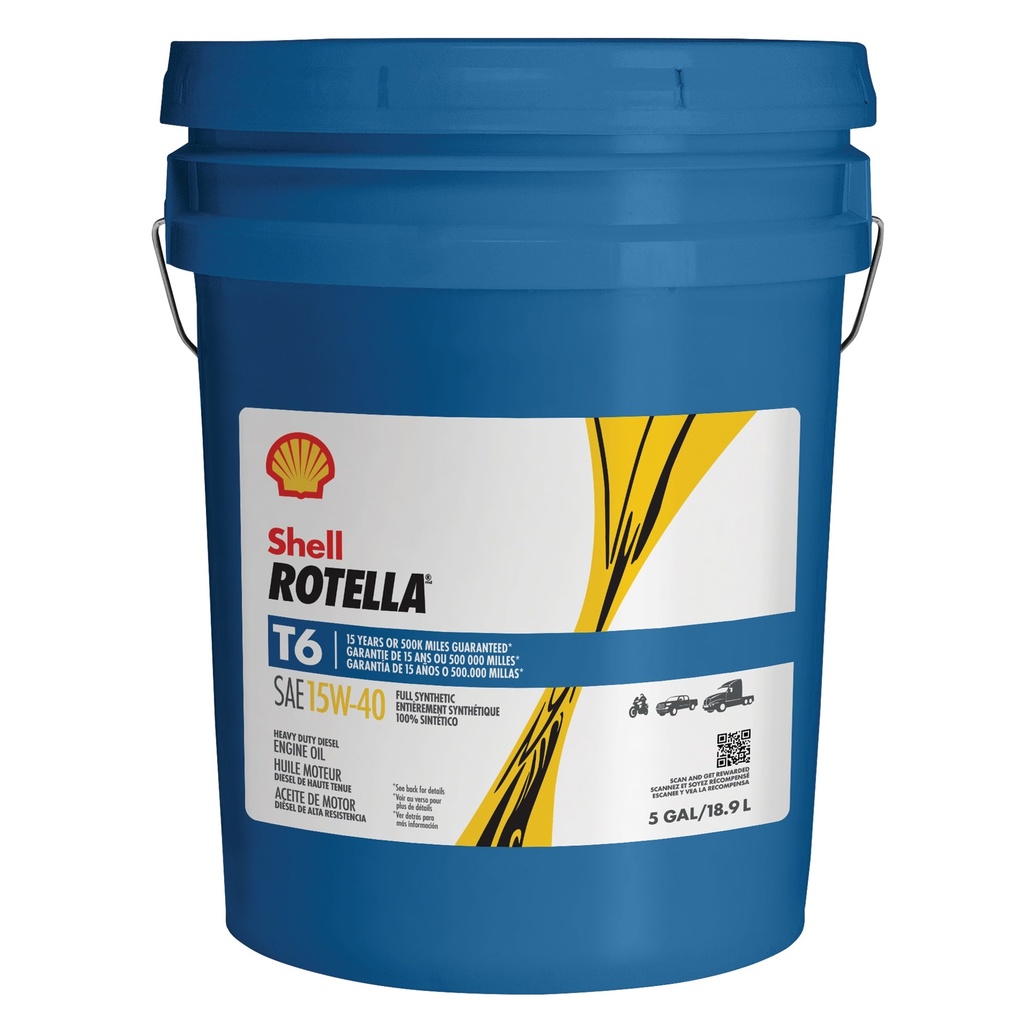 Aceite Shell Rotella Aceite para Motor Diésel T6 15W-40 18.9L
