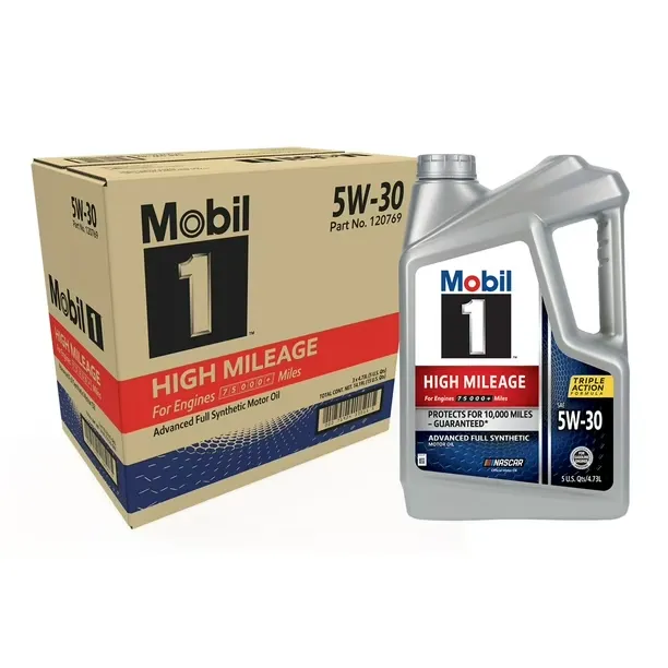 Aceite Mobil 1 5W-30 Alto Kilometraje Sintético Pack de 3/4.73litros